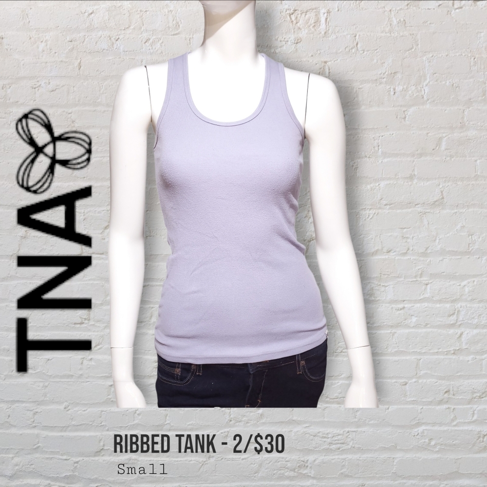TNA Lilac Cotton Ribbed Tank Top Women's Small